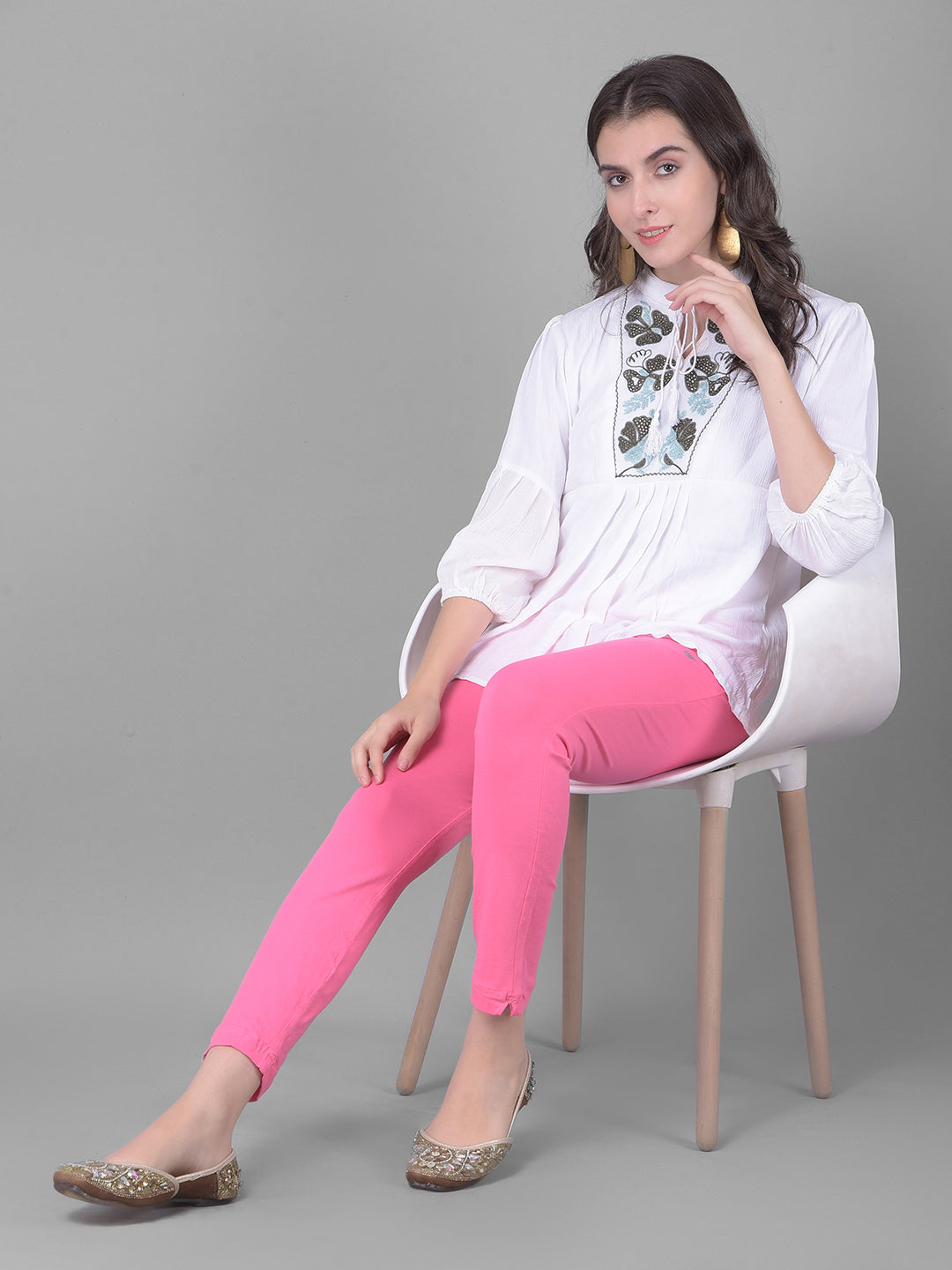 Buy Comfort Lady Women's Straight Cotton Regular Fit Kurti Pants (Large,  Fawn) at Amazon.in